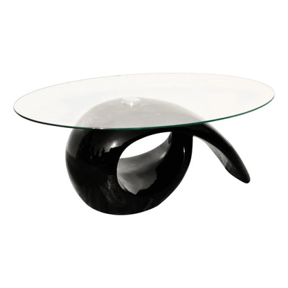 vidaXL Coffee Table | High gloss black | Toughened glass, fiberglass | Modern
