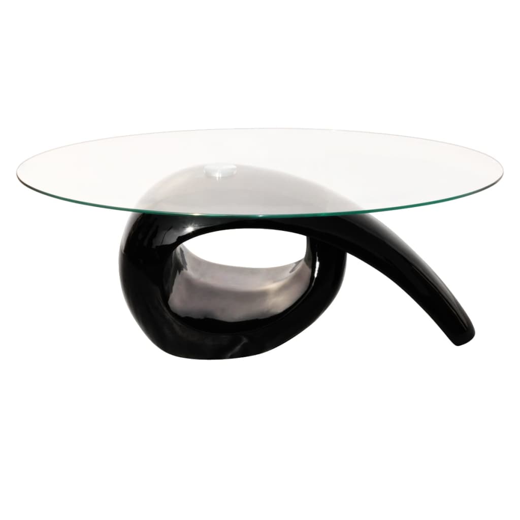 vidaXL Coffee Table | High gloss black | Toughened glass, fiberglass | Modern