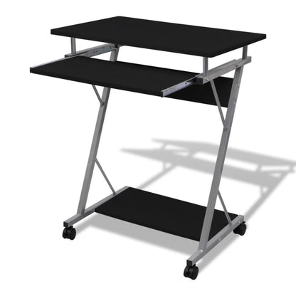 vidaXL Computer Desk | Black | Particle Board, Powder-Coated Steel | Compact