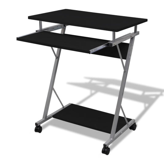 vidaXL Computer Desk | Black | Particle Board, Powder-Coated Steel | Compact