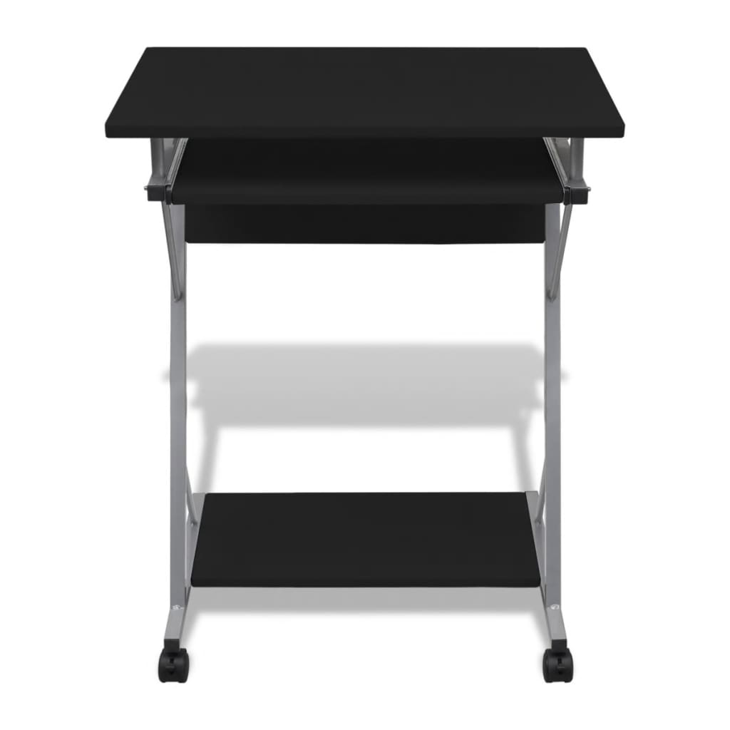 vidaXL Computer Desk | Black | Particle Board, Powder-Coated Steel | Compact