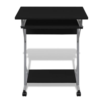 vidaXL Computer Desk | Black | Particle Board, Powder-Coated Steel | Compact