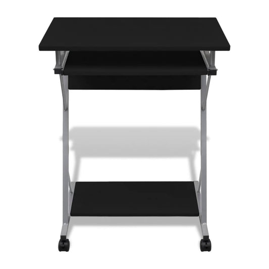 vidaXL Computer Desk | Black | Particle Board, Powder-Coated Steel | Compact