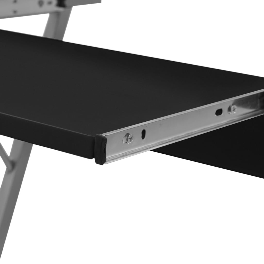 vidaXL Computer Desk | Black | Particle Board, Powder-Coated Steel | Compact