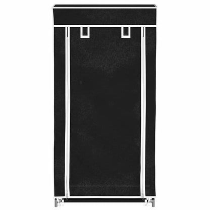 Fabric Shoe Cabinet with Cover 58 x 28 x 106 cm Black