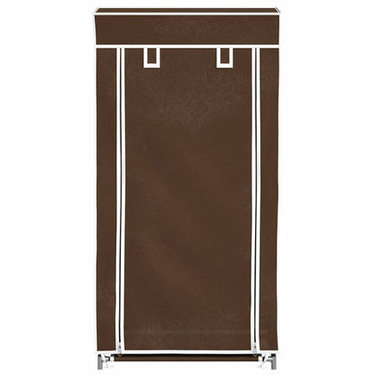 Fabric Shoe Cabinet with Cover 58 x 28 x 106 cm Brown