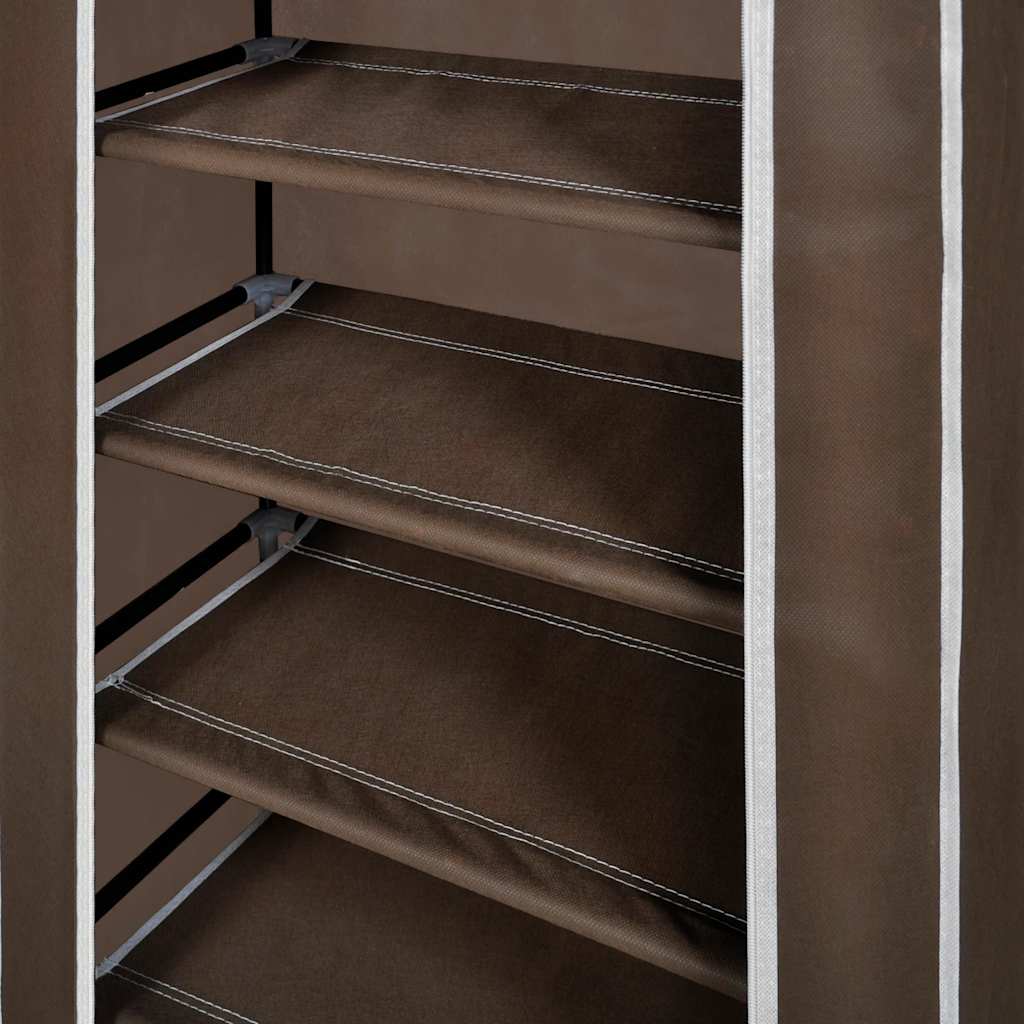 vidaXL Fabric Shoe Cabinet with Cover 58 x 28 x 106 cm Brown