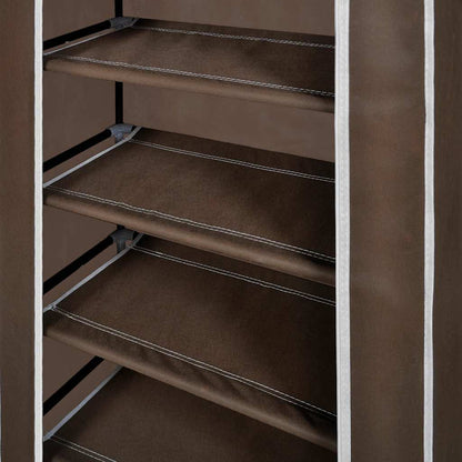 vidaXL Fabric Shoe Cabinet with Cover 58 x 28 x 106 cm Brown