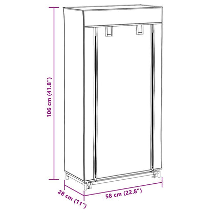 Fabric Shoe Cabinet with Cover 58 x 28 x 106 cm Brown