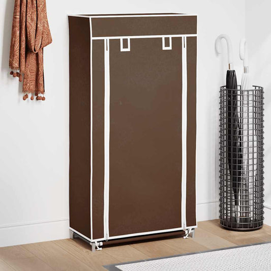 240504 Fabric Shoe Cabinet with Cover 58 x 28 x 106 cm Brown