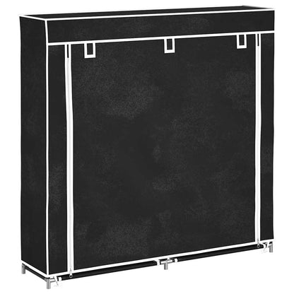 vidaXL Shoe Rack | Black | Powder-coated steel, Polyethylene fabric