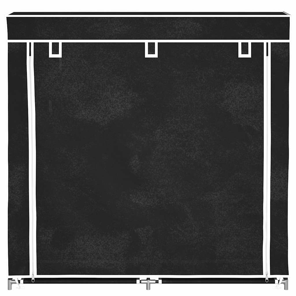 vidaXL Fabric Shoe Cabinet with Cover 115 x 28 x 110 cm Black