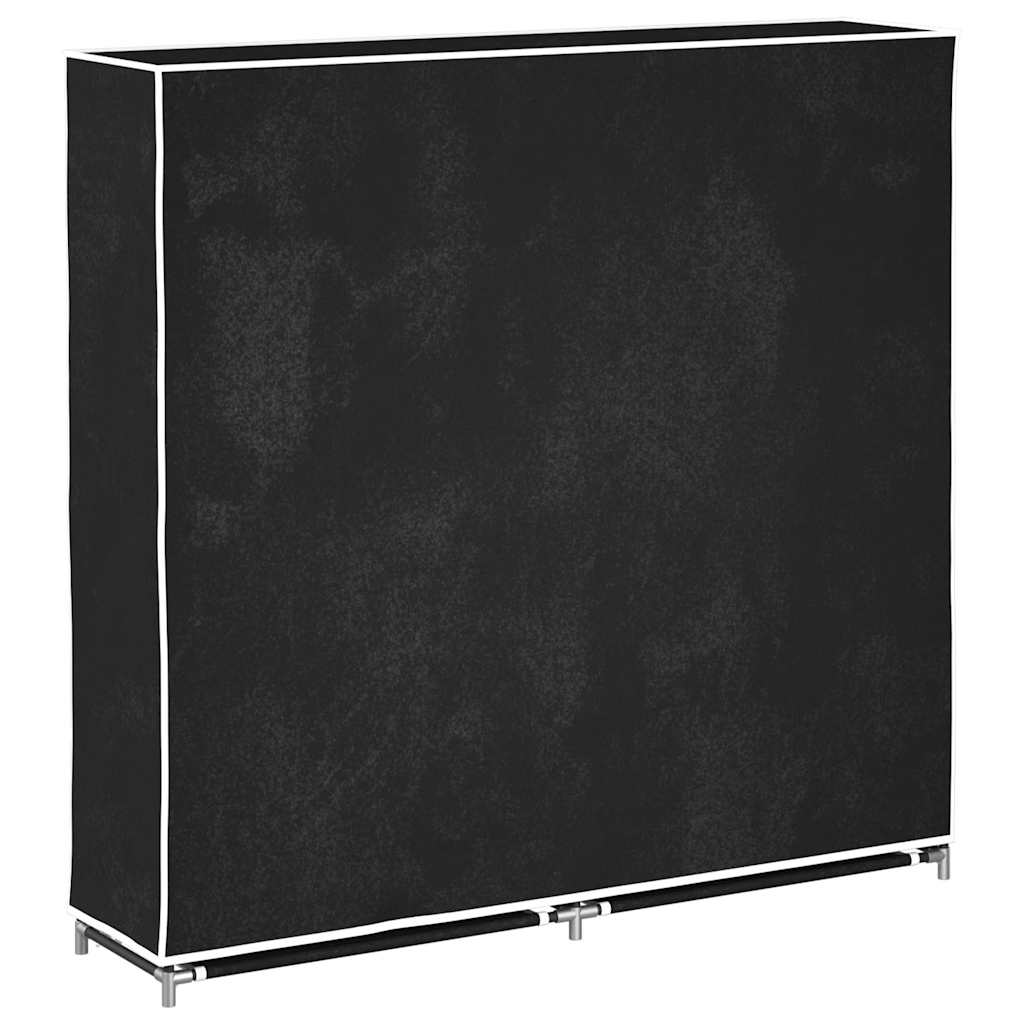 vidaXL Shoe Rack | Black | Powder-coated steel, Polyethylene fabric
