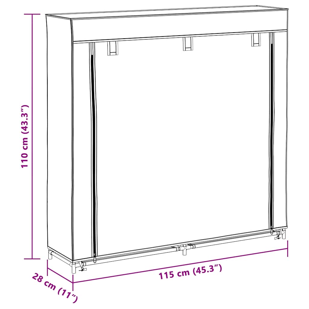 vidaXL Shoe Rack | Black | Powder-coated steel, Polyethylene fabric
