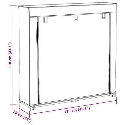 vidaXL Shoe Rack | Black | Powder-coated steel, Polyethylene fabric