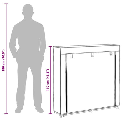 vidaXL Shoe Rack | Black | Powder-coated steel, Polyethylene fabric