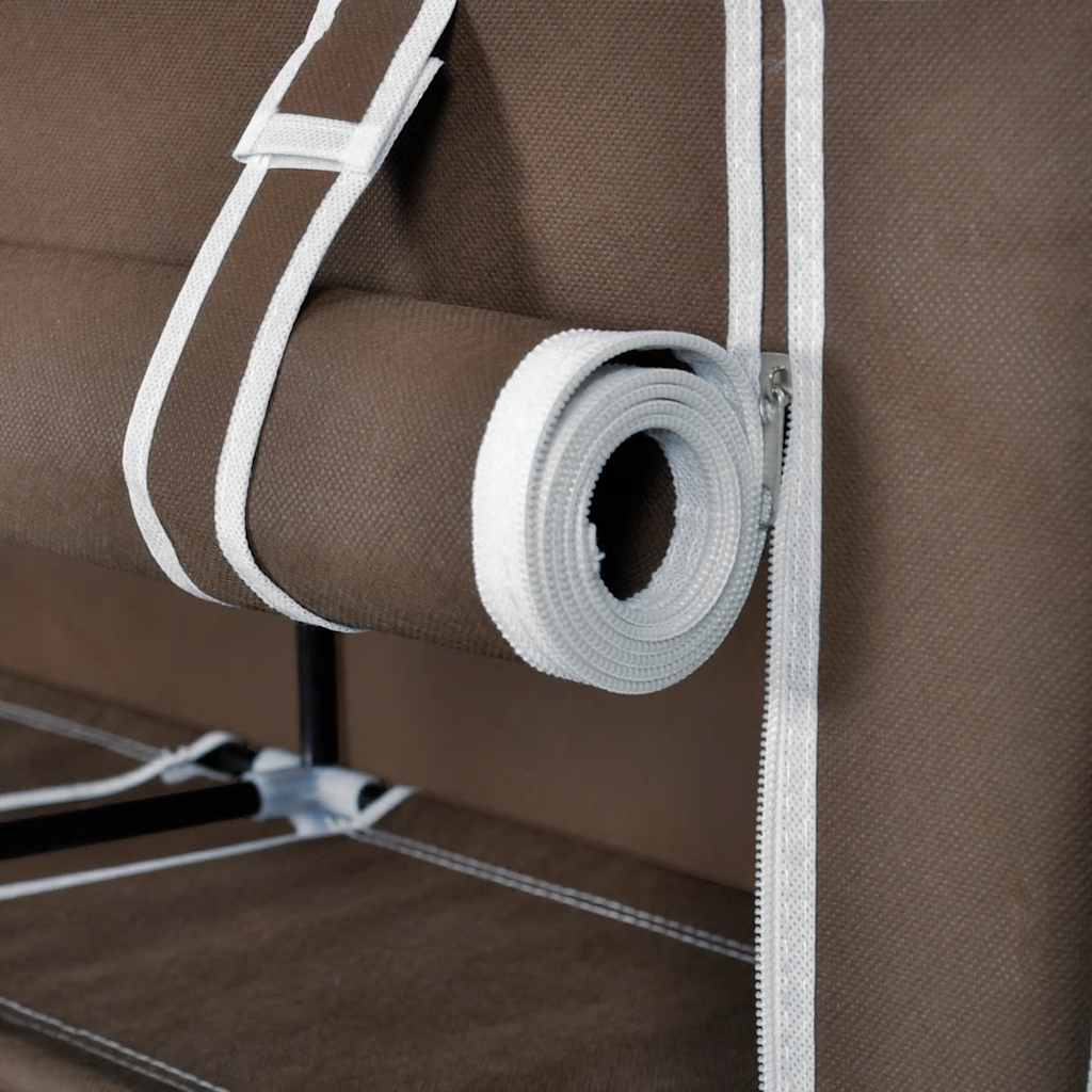 vidaXL Shoe Rack | Brown | Powder coated tubes | 115x28x110cm | Lightweight