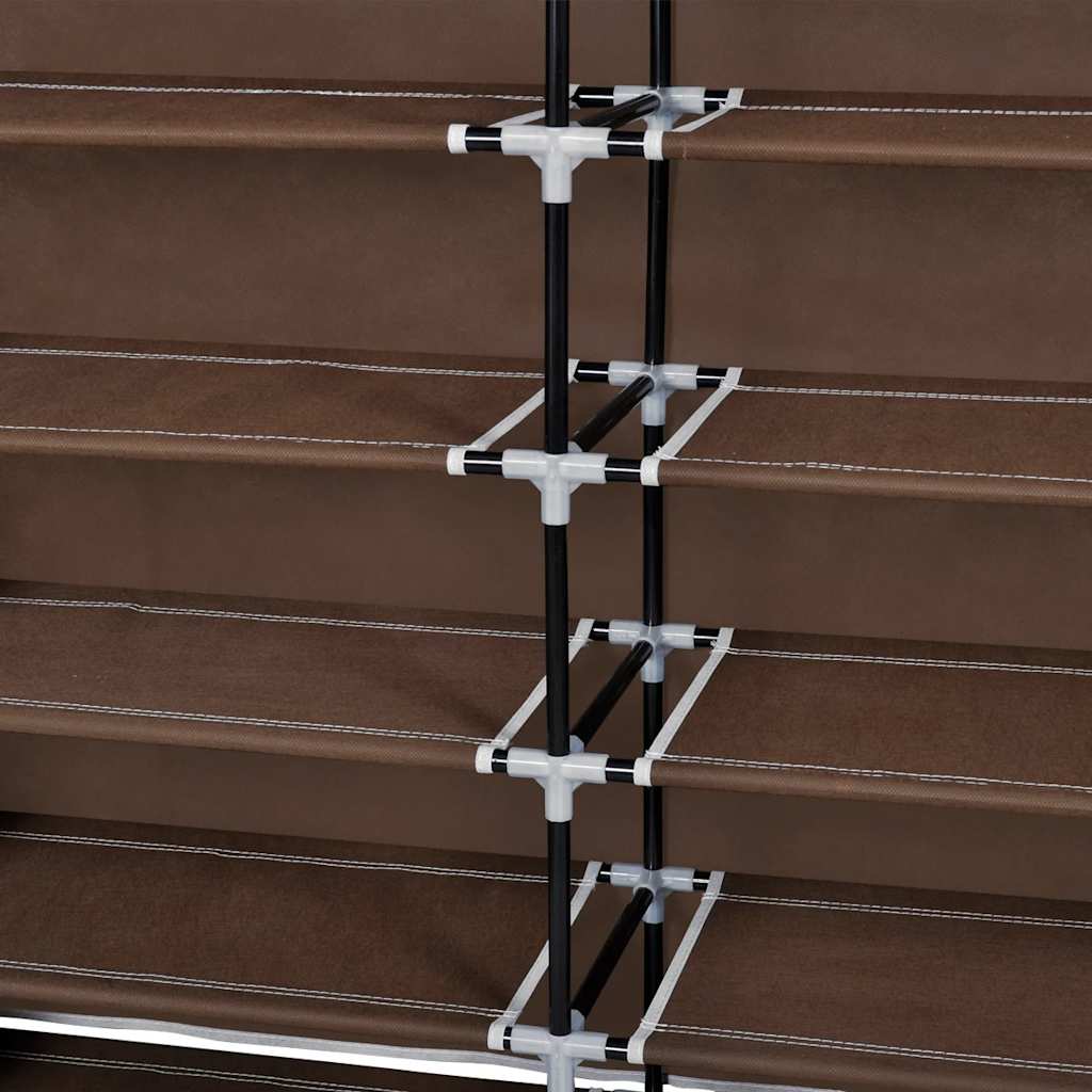 vidaXL Shoe Rack | Brown | Powder coated tubes | 115x28x110cm | Lightweight