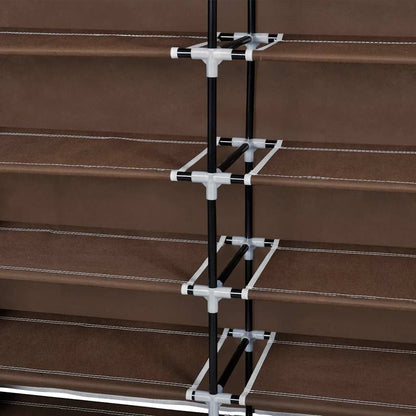 vidaXL Shoe Rack | Brown | Powder coated tubes | 115x28x110cm | Lightweight