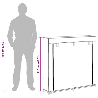 vidaXL Fabric Shoe Cabinet with Cover 115 x 28 x 110 cm Brown