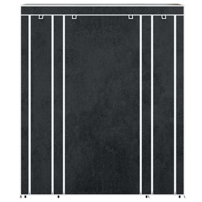 vidaXL Fabric Wardrobe with Compartments and Rods 45x150x176 cm Black
