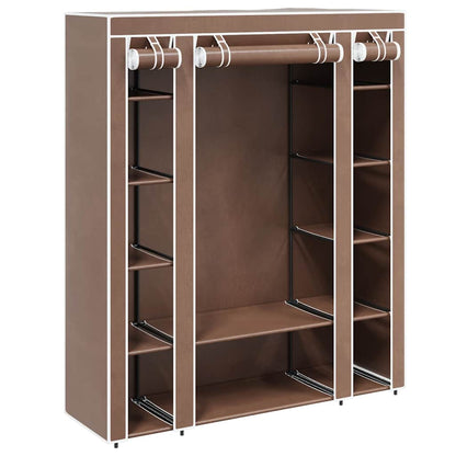 vidaXL Fabric Wardrobe with Compartments and Rods 45x150x176 cm Brown