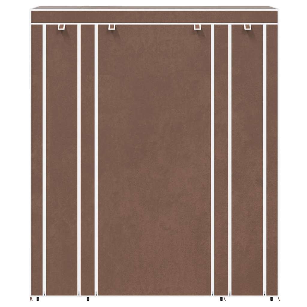 vidaXL Fabric Wardrobe with Compartments and Rods 45x150x176 cm Brown