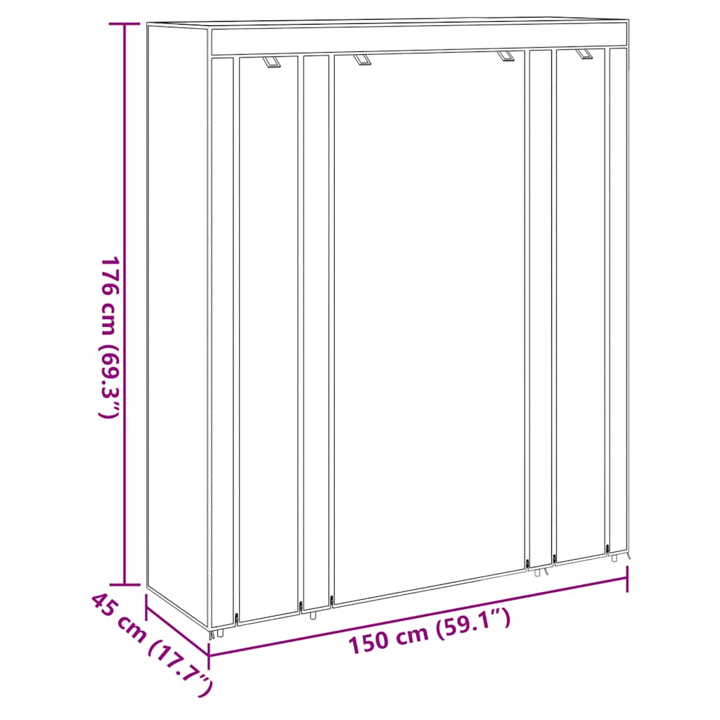 vidaXL Cabinet | Brown | Non-woven fabric, Iron | Medium | Collapsible