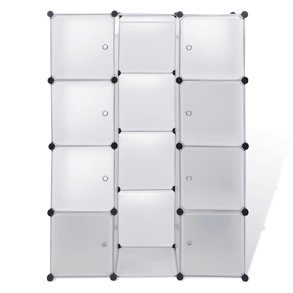 vidaXL Modular Storage | White | Plastic and chromed steel wire | Medium