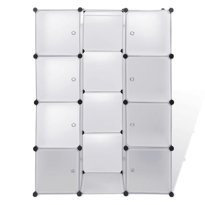 vidaXL Modular Storage | White | Plastic and chromed steel wire | Medium