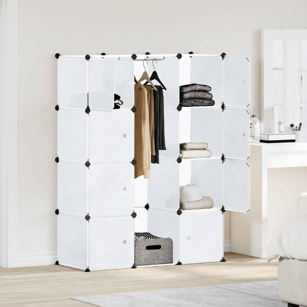 vidaXL Modular Storage | White | Plastic and chromed steel wire | Medium