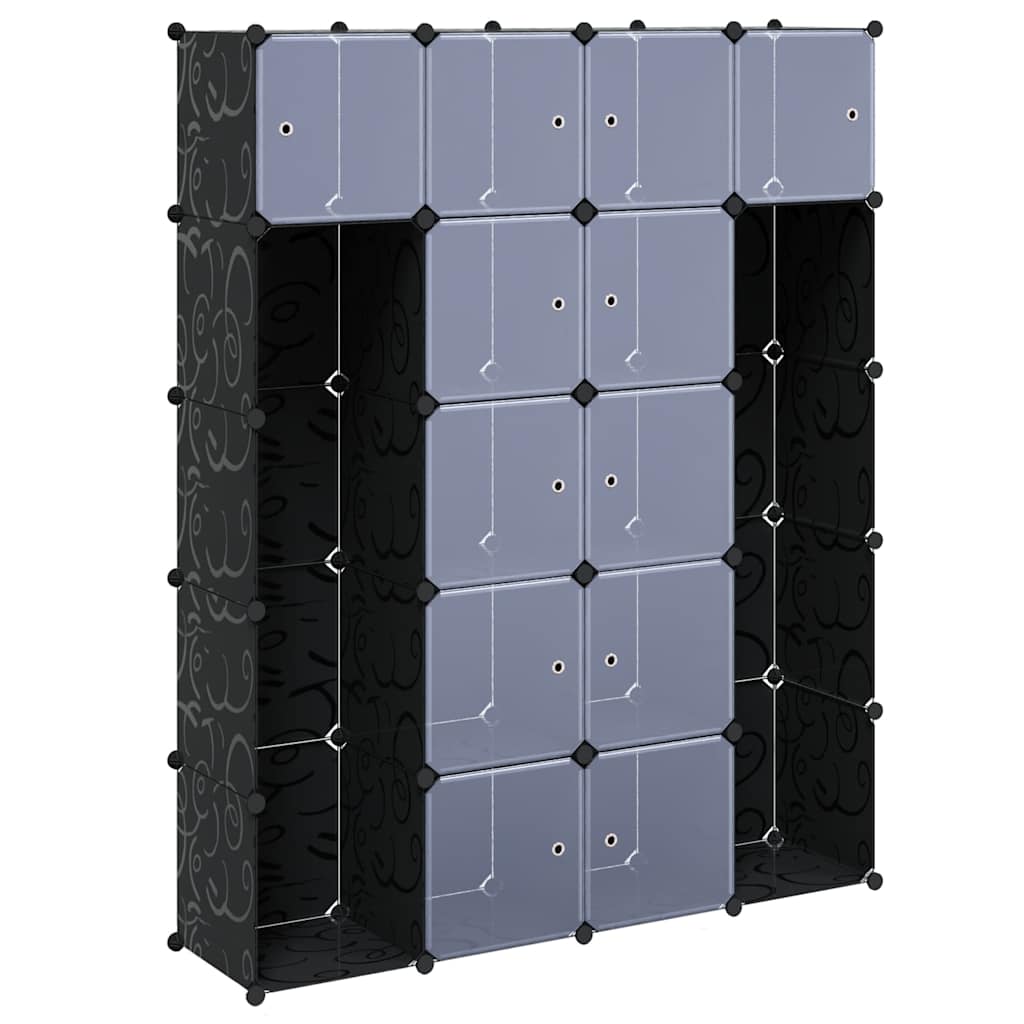 vidaXL Modular Storage | Black and White | Plastic | Large | Modular