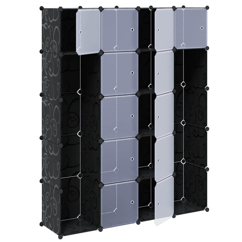 vidaXL Modular Storage | Black and White | Plastic | Large | Modular