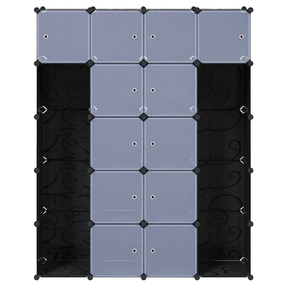 vidaXL Modular Storage | Black and White | Plastic | Large | Modular