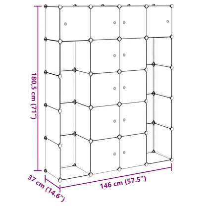 vidaXL Modular Storage | Black and White | Plastic | Large | Modular