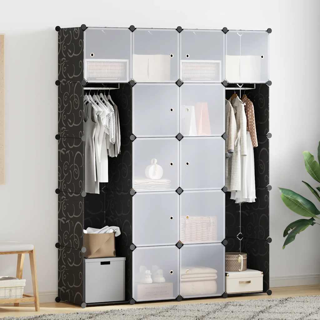 vidaXL Modular Storage | Black and White | Plastic | Large | Modular