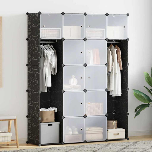 vidaXL Modular Storage | Black and White | Plastic | Large | Modular