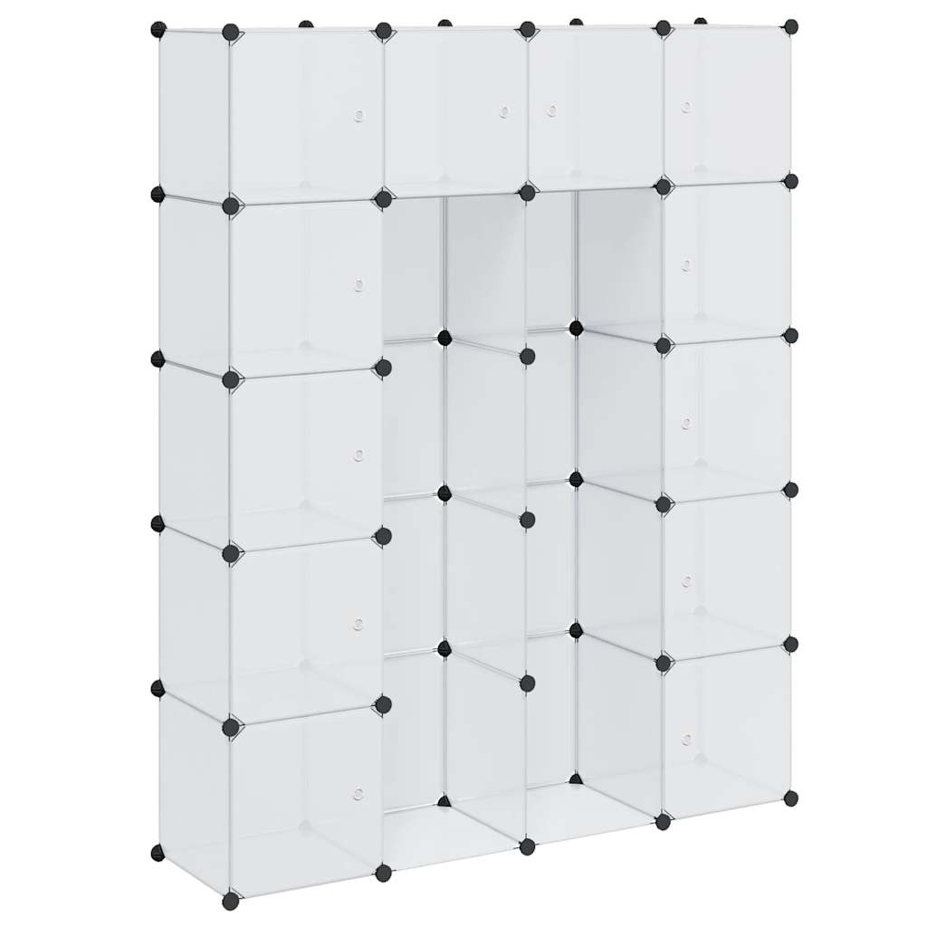 vidaXL Modular Storage | White | Plastic, Chromed Steel | Large | Modular