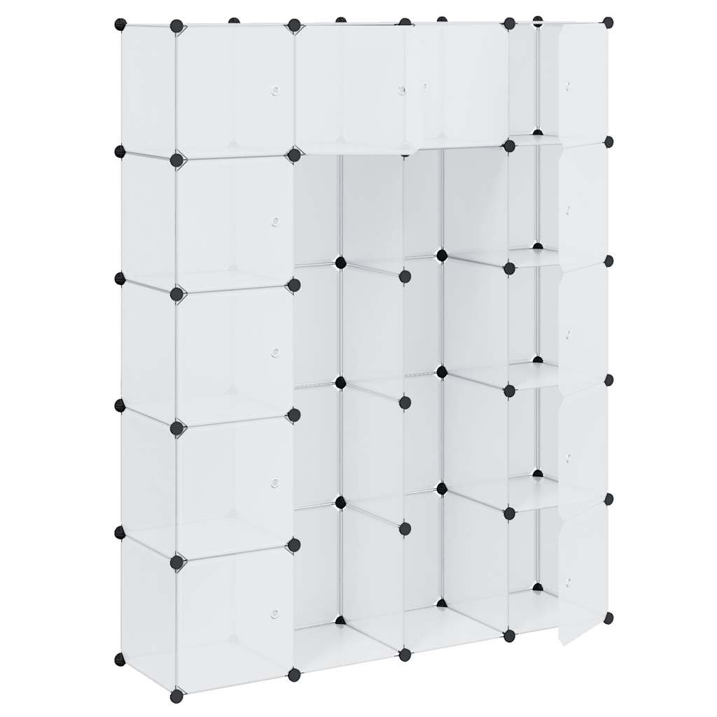 vidaXL Modular Storage | White | Plastic, Chromed Steel | Large | Modular