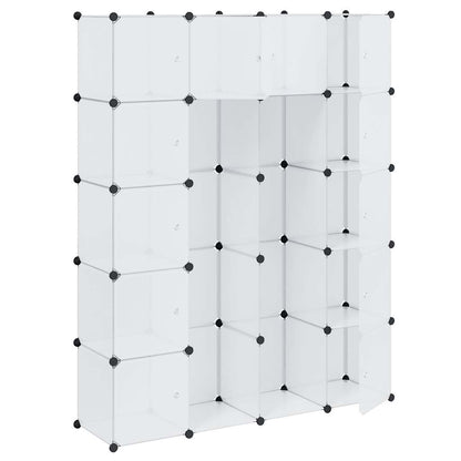 vidaXL Modular Storage | White | Plastic, Chromed Steel | Large | Modular