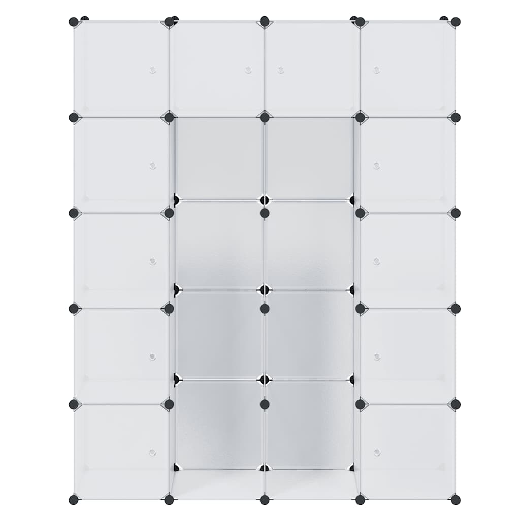 vidaXL Modular Storage | White | Plastic, Chromed Steel | Large | Modular