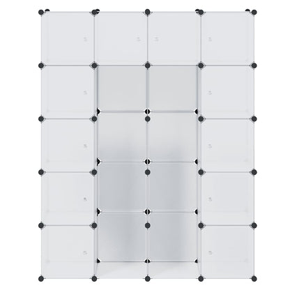 vidaXL Modular Storage | White | Plastic, Chromed Steel | Large | Modular