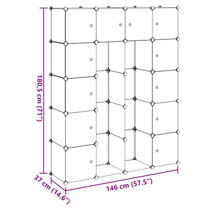 vidaXL Modular Storage | White | Plastic, Chromed Steel | Large | Modular