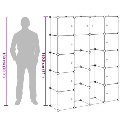 vidaXL Modular Storage | White | Plastic, Chromed Steel | Large | Modular