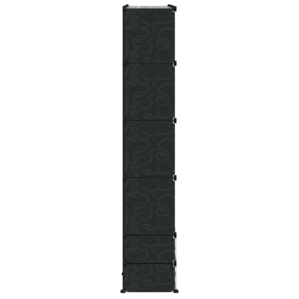 240501 vidaXL Modular Cabinet with 18 Compartments Black and White 37 x 146 x 180,5 cm