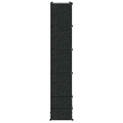 240501 vidaXL Modular Cabinet with 18 Compartments Black and White 37 x 146 x 180,5 cm
