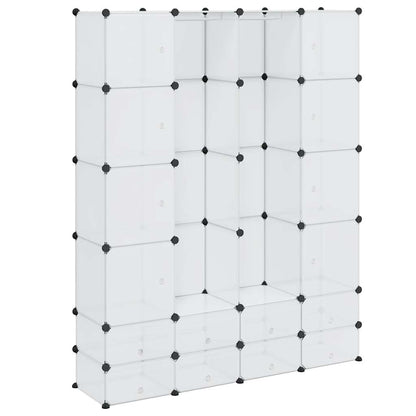 vidaXL Modular Storage | White | Plastic, Chromed Steel | 37x146x180.5 cm