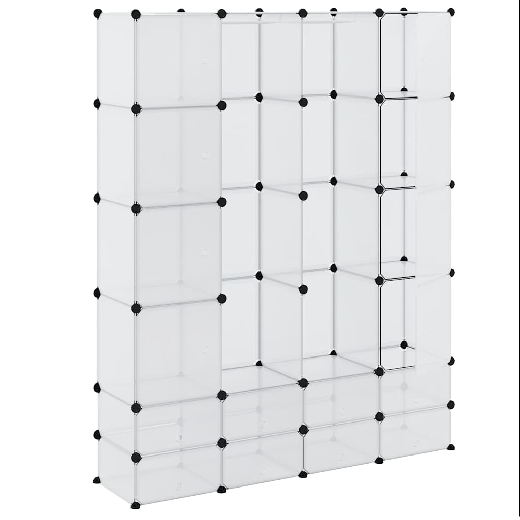 vidaXL Modular Storage | White | Plastic, Chromed Steel | 37x146x180.5 cm