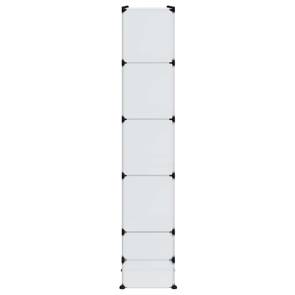 vidaXL Modular Storage | White | Plastic, Chromed Steel | 37x146x180.5 cm