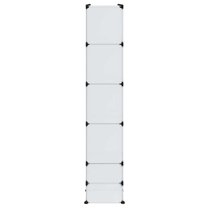 vidaXL Modular Storage | White | Plastic, Chromed Steel | 37x146x180.5 cm